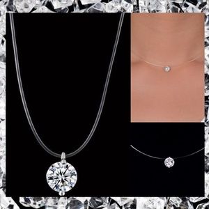 Brillant 2ct CZ Diamond Floating Choker Necklace
